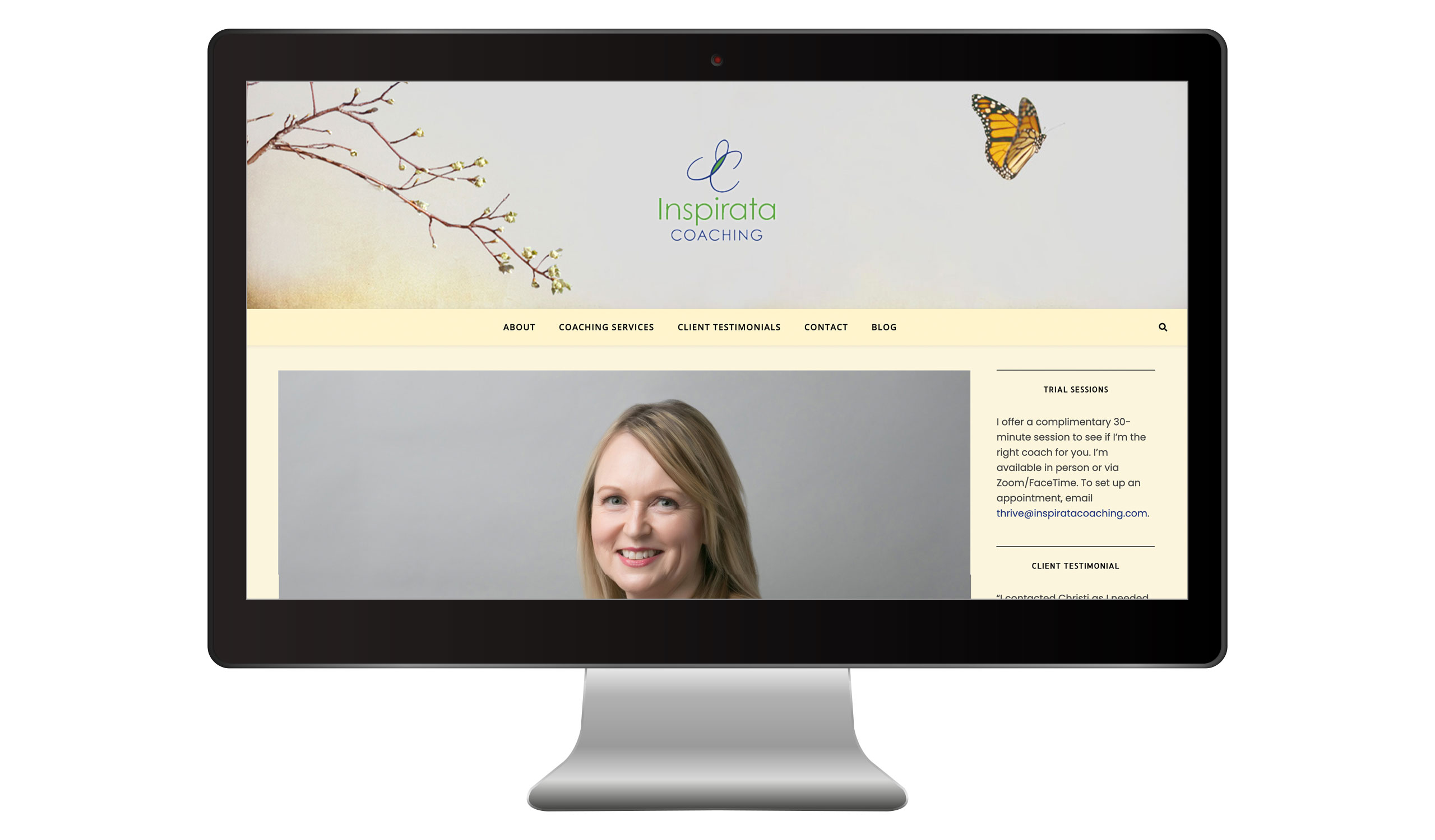 life coach website contact page