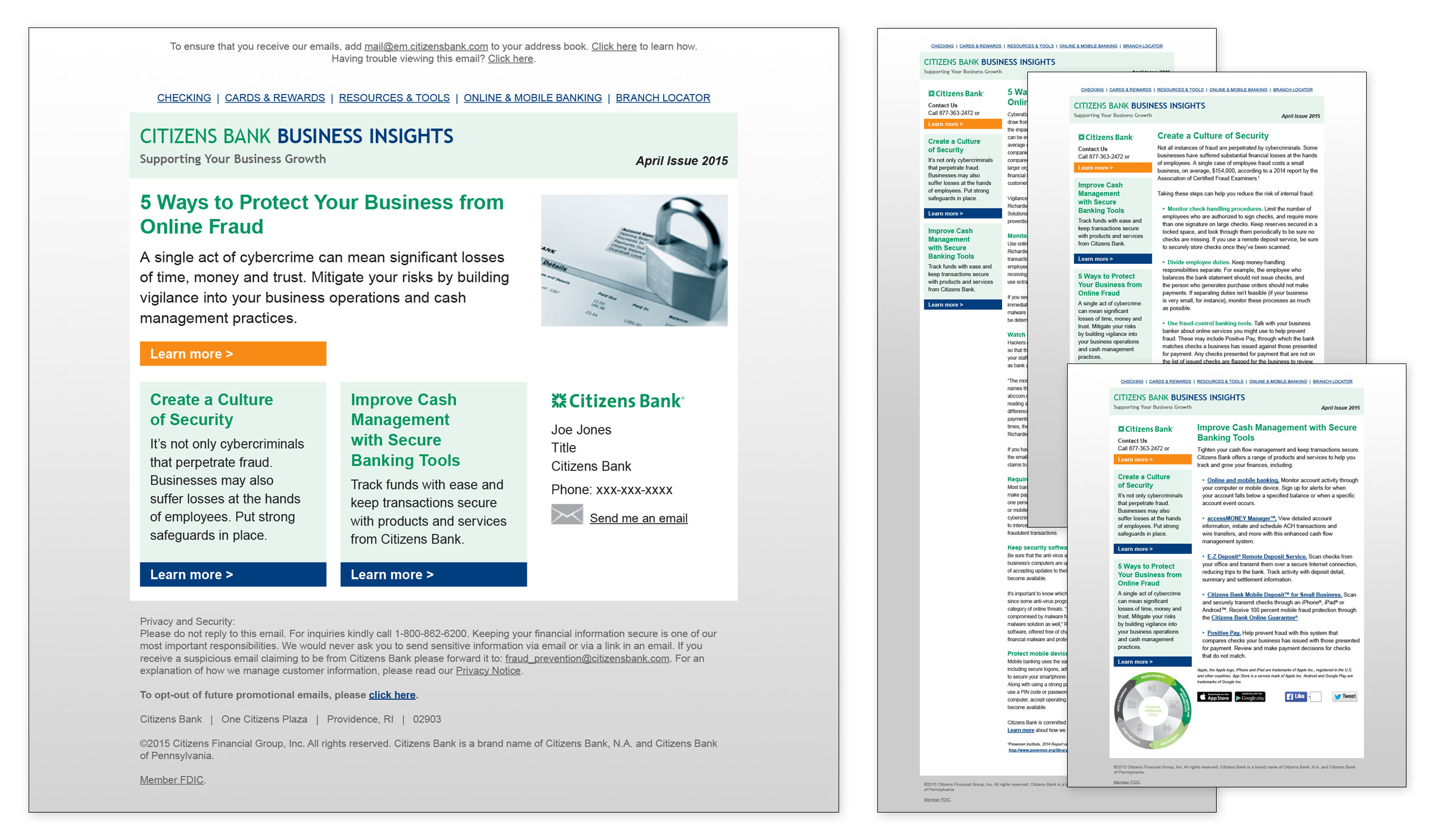 bank electtonic newsletter