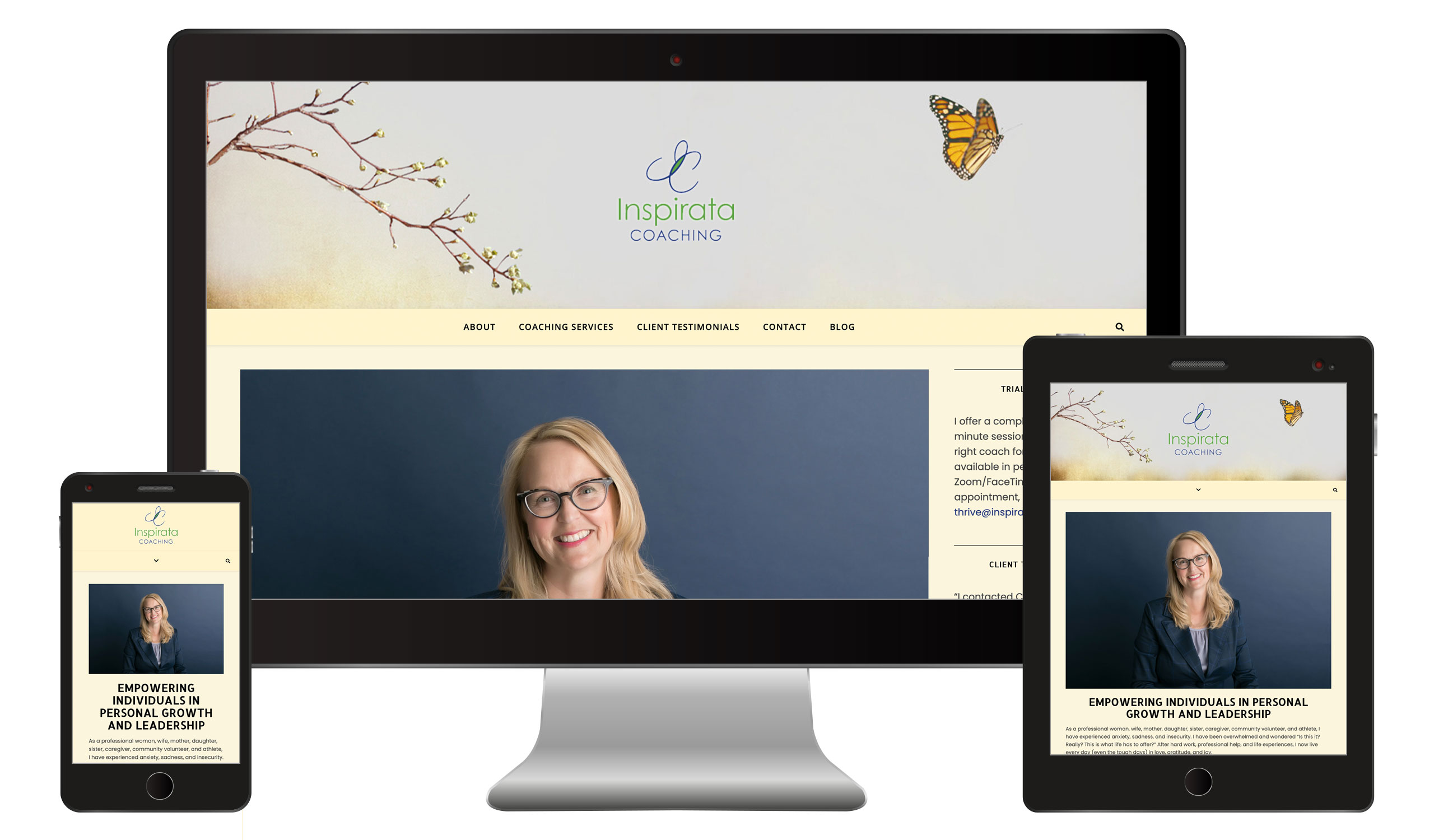 life coach website homepage