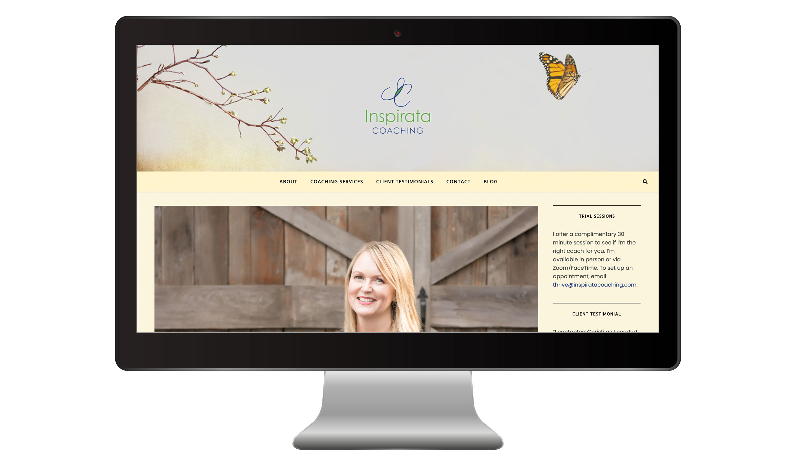 life coach website about page